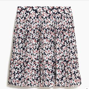 J Crew Speckled Wildflower Pleated Skirt (Navy)